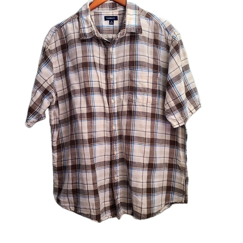 Croft & Barrow Men's Shirt XL Easy Care Button Up Short Sleeve